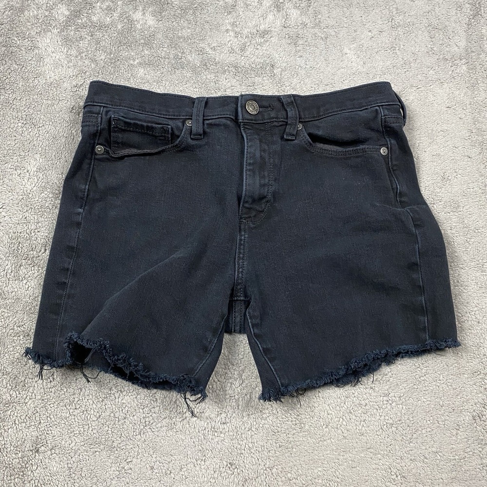 Banana Republic Jean Shorts Womens 27 Black High Rise Short Casual Denim